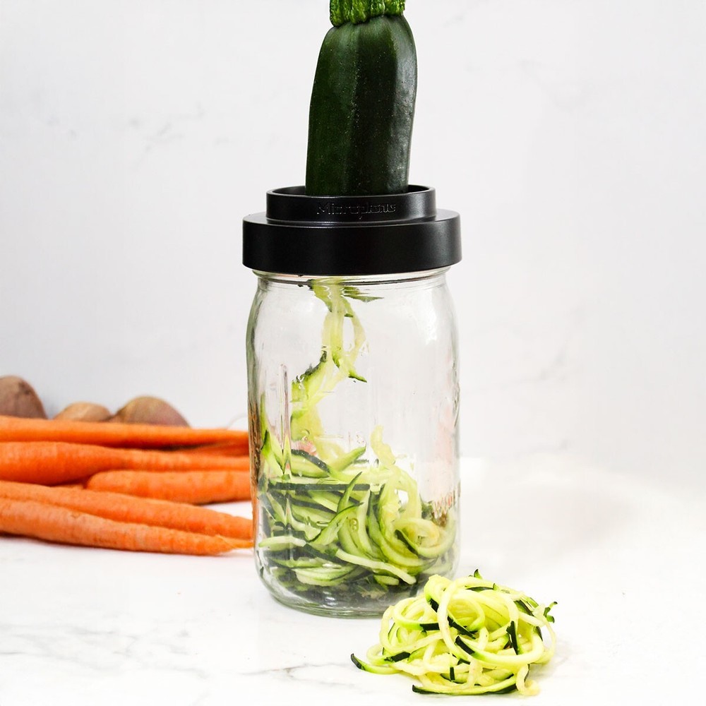 Microplane Jar Lid Spiralizer - Turn Veggies into Nutritious Spirals with Ease