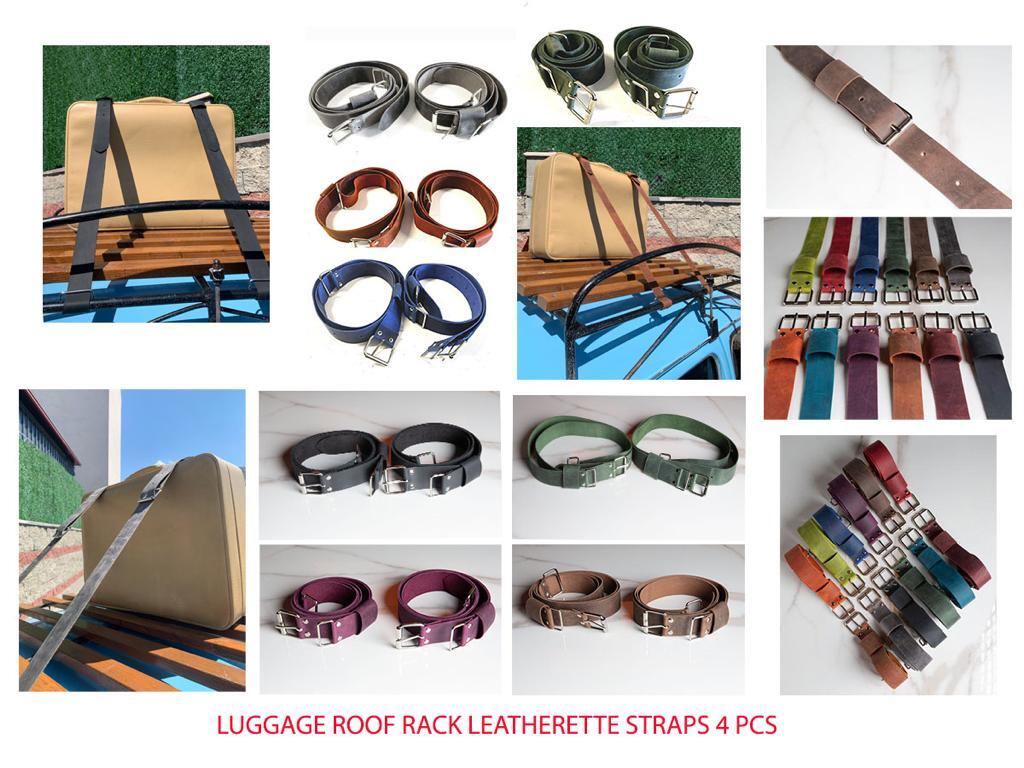Genuine Leather Luggage Rack Straps Trunk rack straps for Classic Cars, Camel