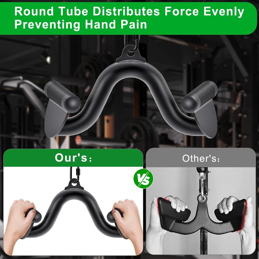 12 LAT Pull Down Bars Cable Machine Attachment, Rowing T-bar V-bar Set, Back ...