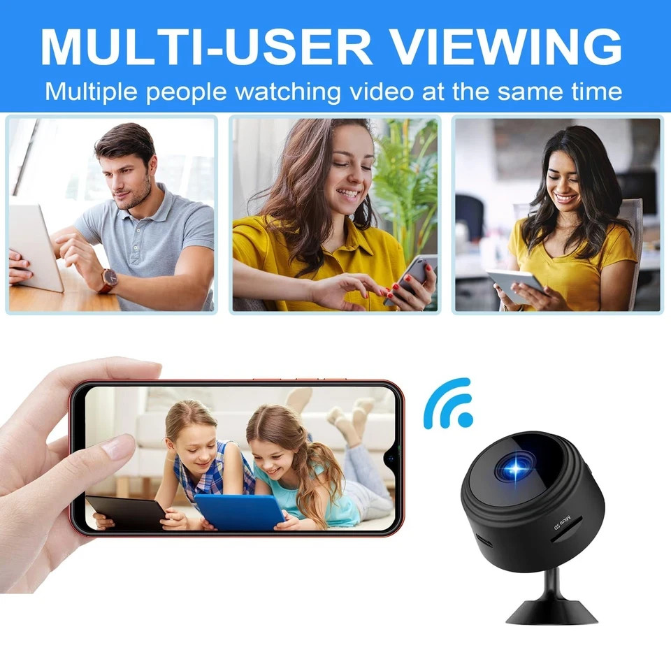 3Pack Mini Wireless Security Camera, Bluetooth 1080P HD WiFi Camera for Home/...
