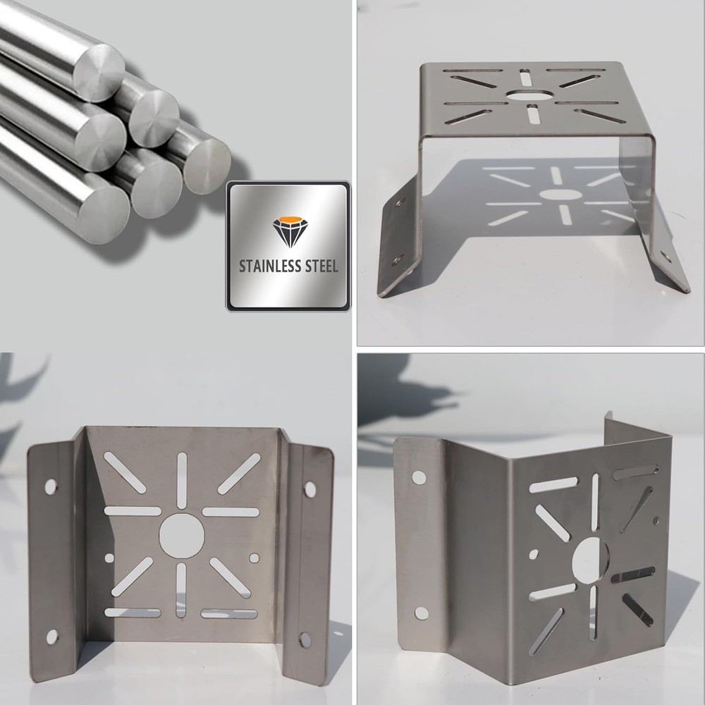 Universal Stainless Steel Corner Mount for Security Cameras – 270° Coverage