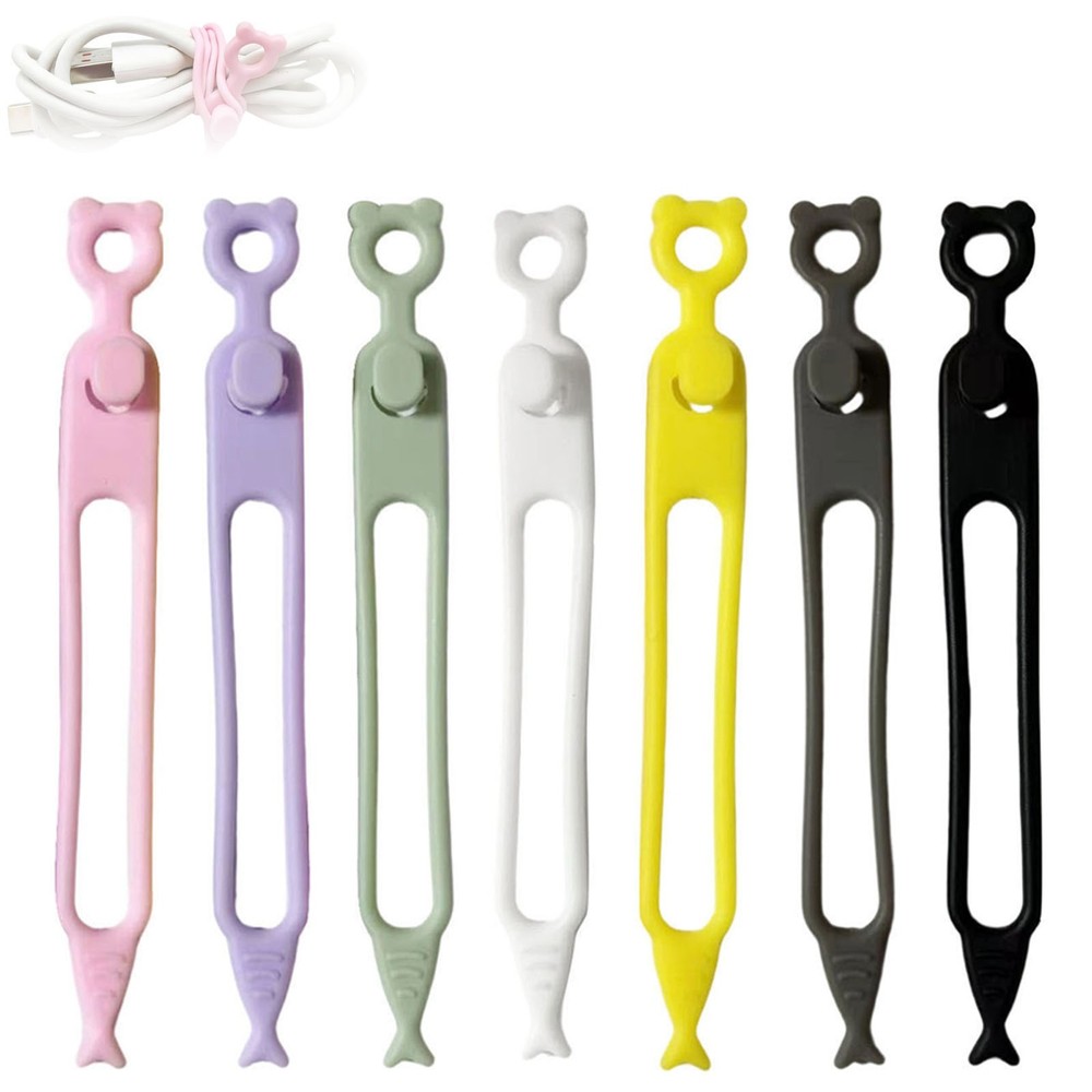 Data Organizer Reusable Elastic Silicone Ties Cord Multipurpose Wire Management