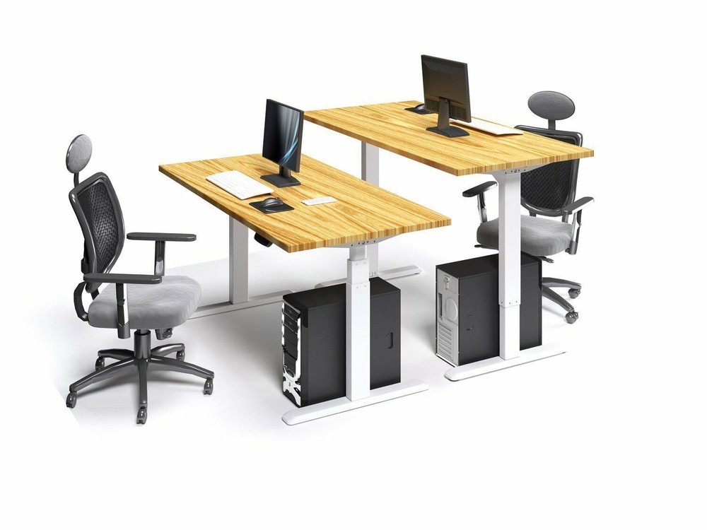 Mount-It! Electric Standing Desk Frame | LED Touch Control | White