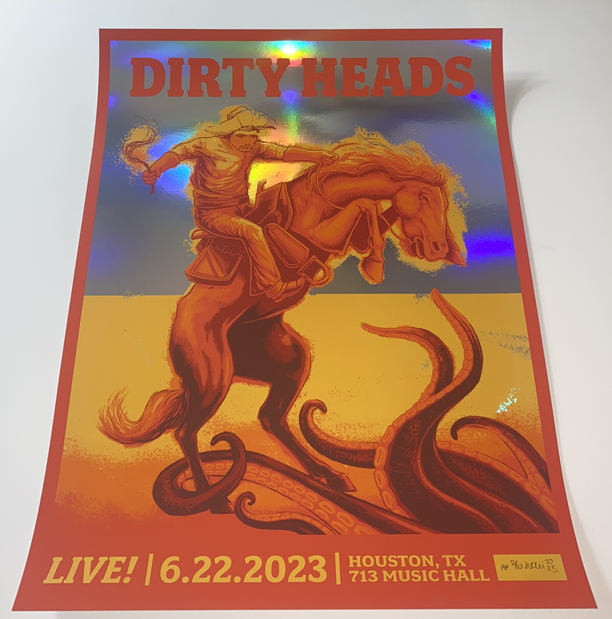 Dirty Heads Poster 713 Music Hall Houston TX 23 Silkscreen FOIL Low Run S/N X/10