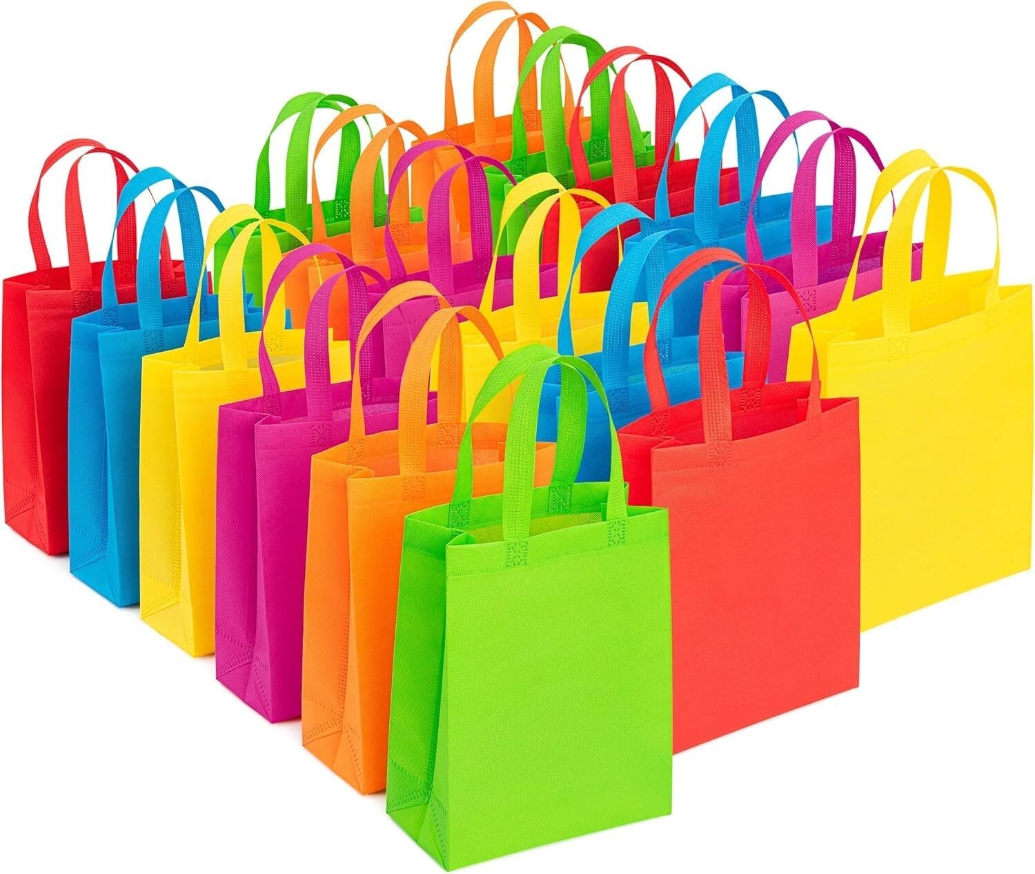30 X Non-woven Party Bags Treat Tote Bags with Handles with 6 Colours 25x10x29cm