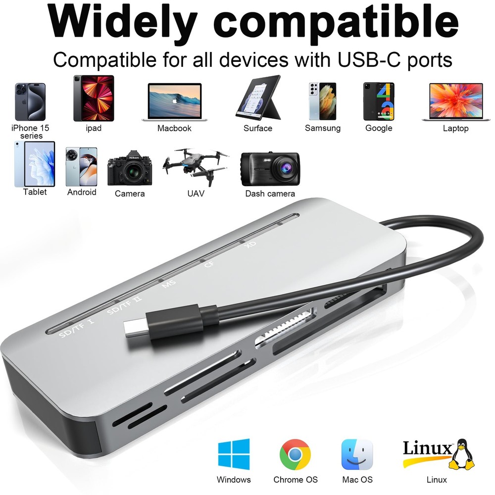 Memory Stick Pro Duo Card Reader, 7 In1 Memory Stick Pro Duo Adapter USB C for S