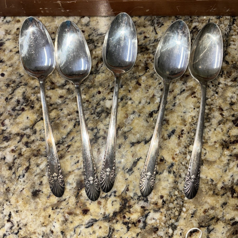 Crown Silver plate Flatware Set With Wood Case 40 Piece