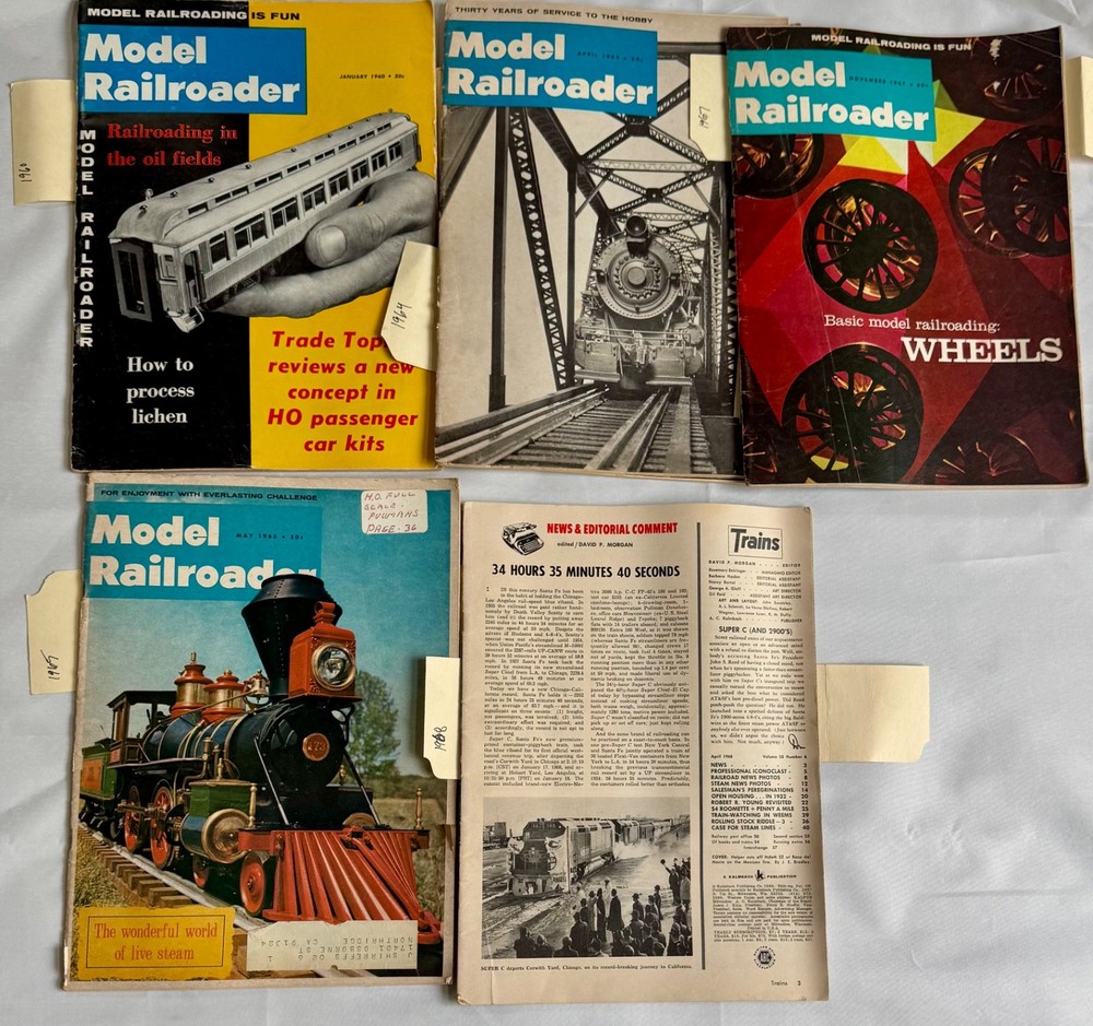 Model Railroader Magazine - 6 issue lot from 1960's