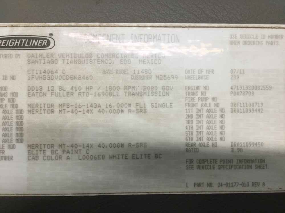 Freightliner 114SD Right/Passenger Interior Sun Visor - Used