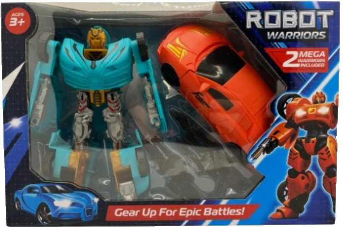 Robot Warriors 2 Pack Teal Robot/Red Car Transforming Robot
