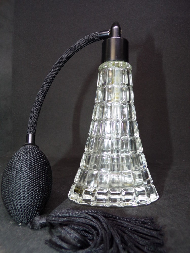 CRYSTAL CLEAR GLASS PERFUME BOTTLE ATOMIZER