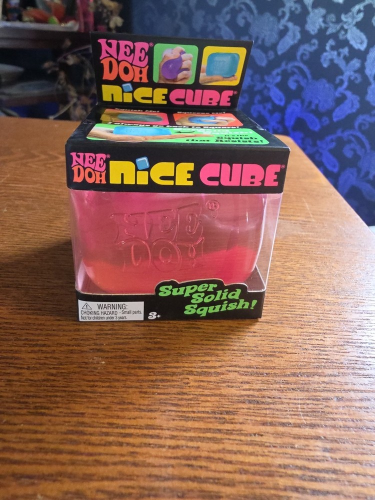 Nee Doh Nice Cube Super Solid Squish! BRAND NEW/Sealed (Pink)