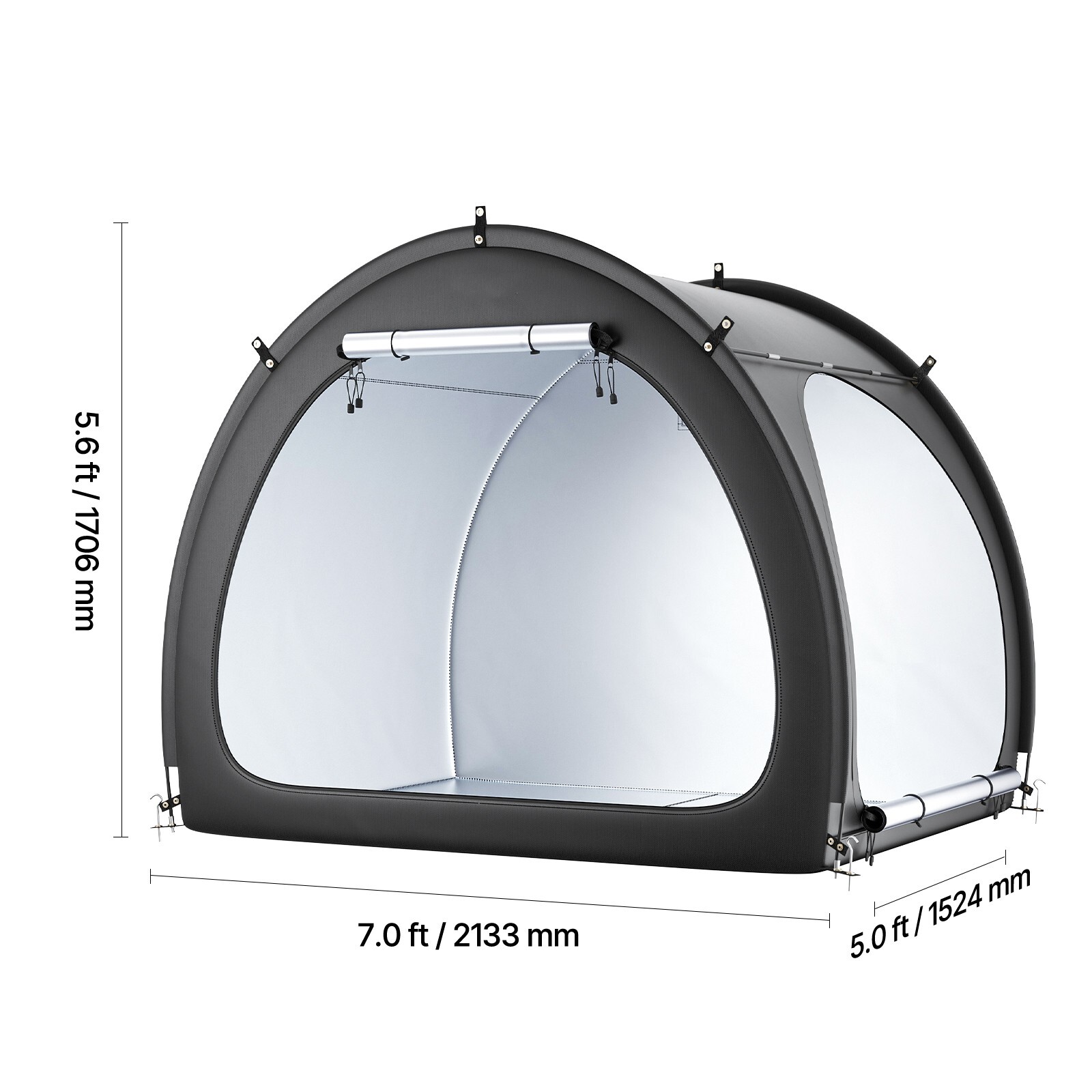 Outdoor Bike Storage Tent Fan-Shaped Dual-Door Bike Tent Shed for 4 to 5 Bikes