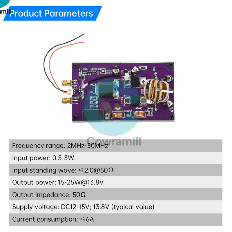 20W Portable Short Wave Amplifier Module Transceiver Automatic Converter 30MHz
