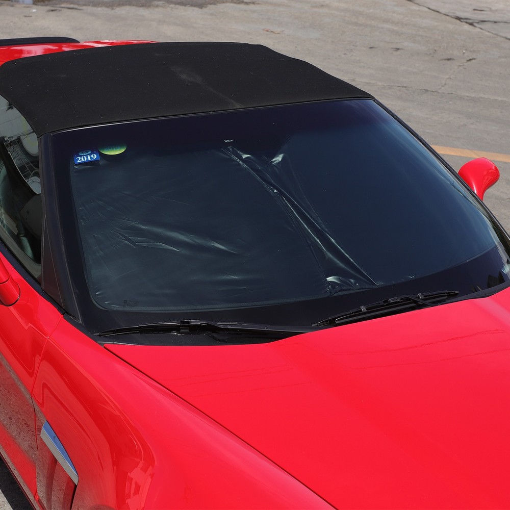 Fits 2005-2013 Corvette C6 Windshield Sun Shade Sun Visor UV Block FoldableBlack