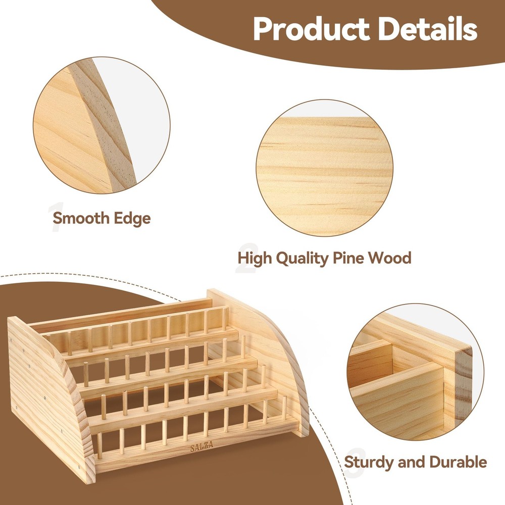 SALZA Sewing Thread Organizer with Compartments for Bobbins, Needles & Access...
