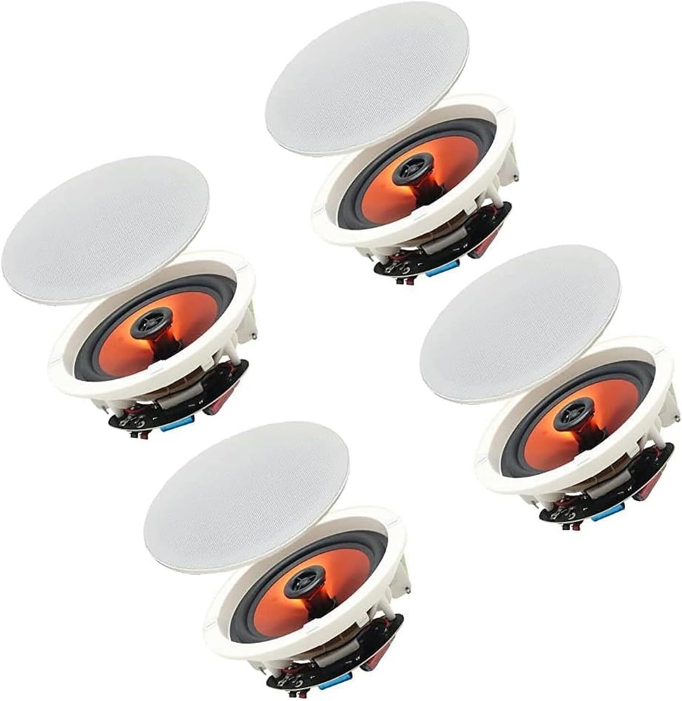 4*Herdio 6.5" Restaurant Cafe Ceiling Speaker Bluetooth Wireless Flush Mount Kit