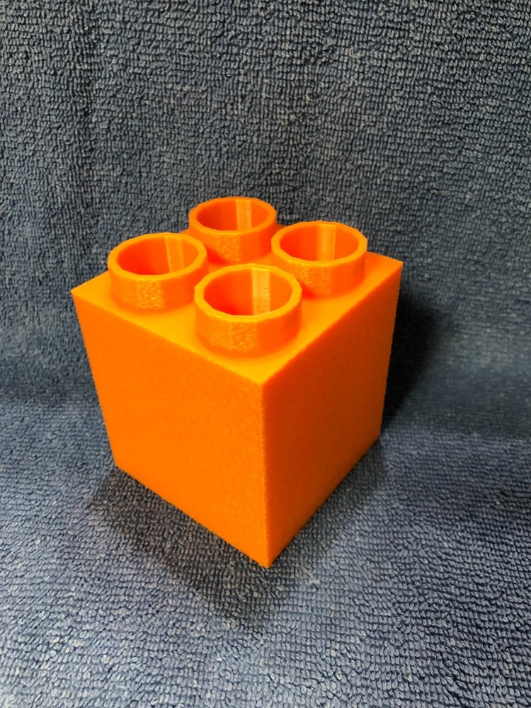 Building Block Toothbrush / Pen Holder Orange