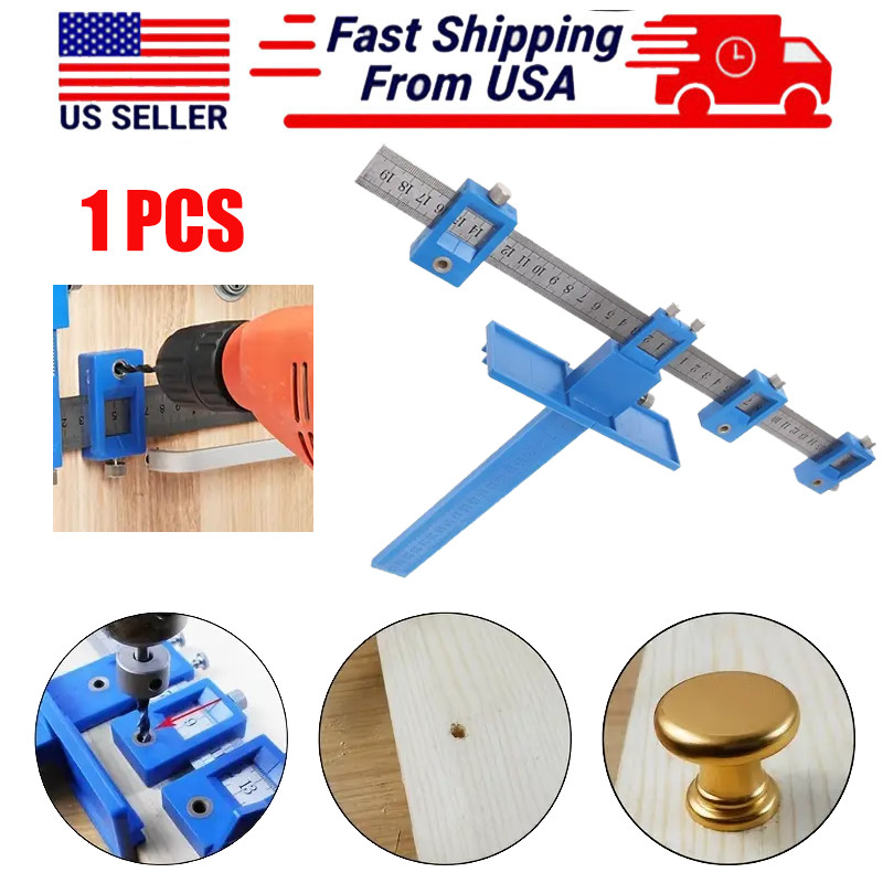 A Cabinet Hardware Jig Adjustable Punch Locator Handle Template Tool Drill Guide
