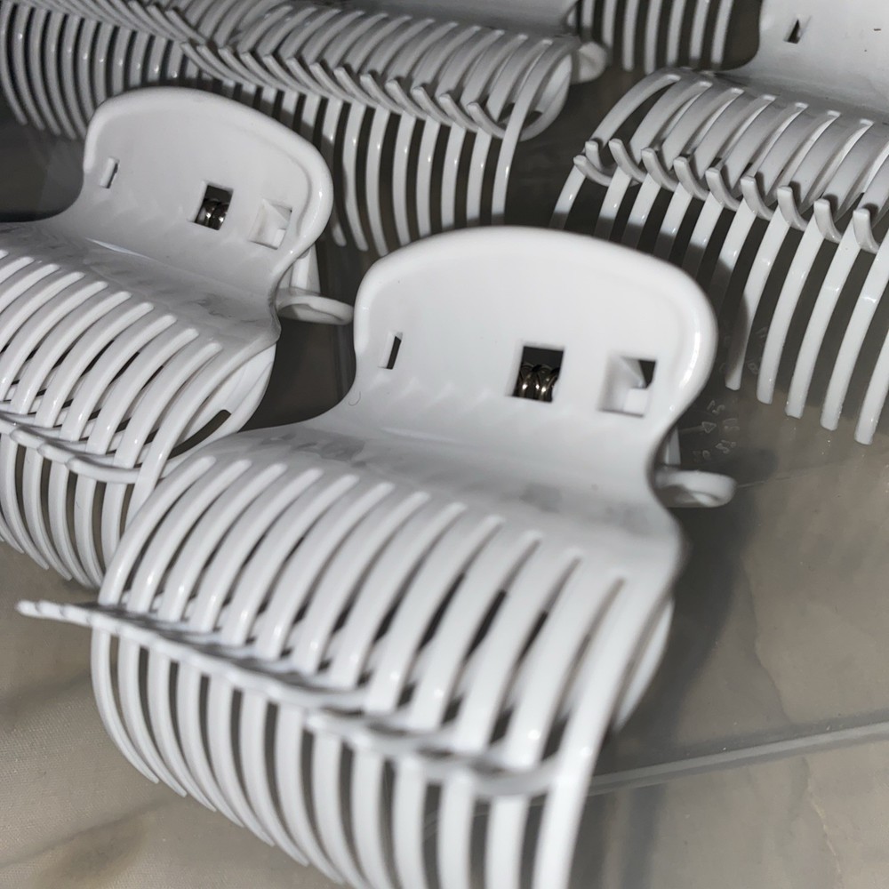 12 Hot Hair Roller Clips White