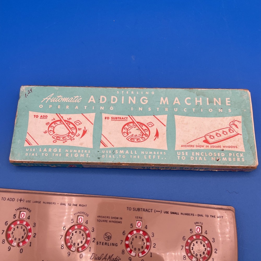 Vintage 1960's Automatic Adding Machine Dial-A-Matic With Stylus Complete In Box