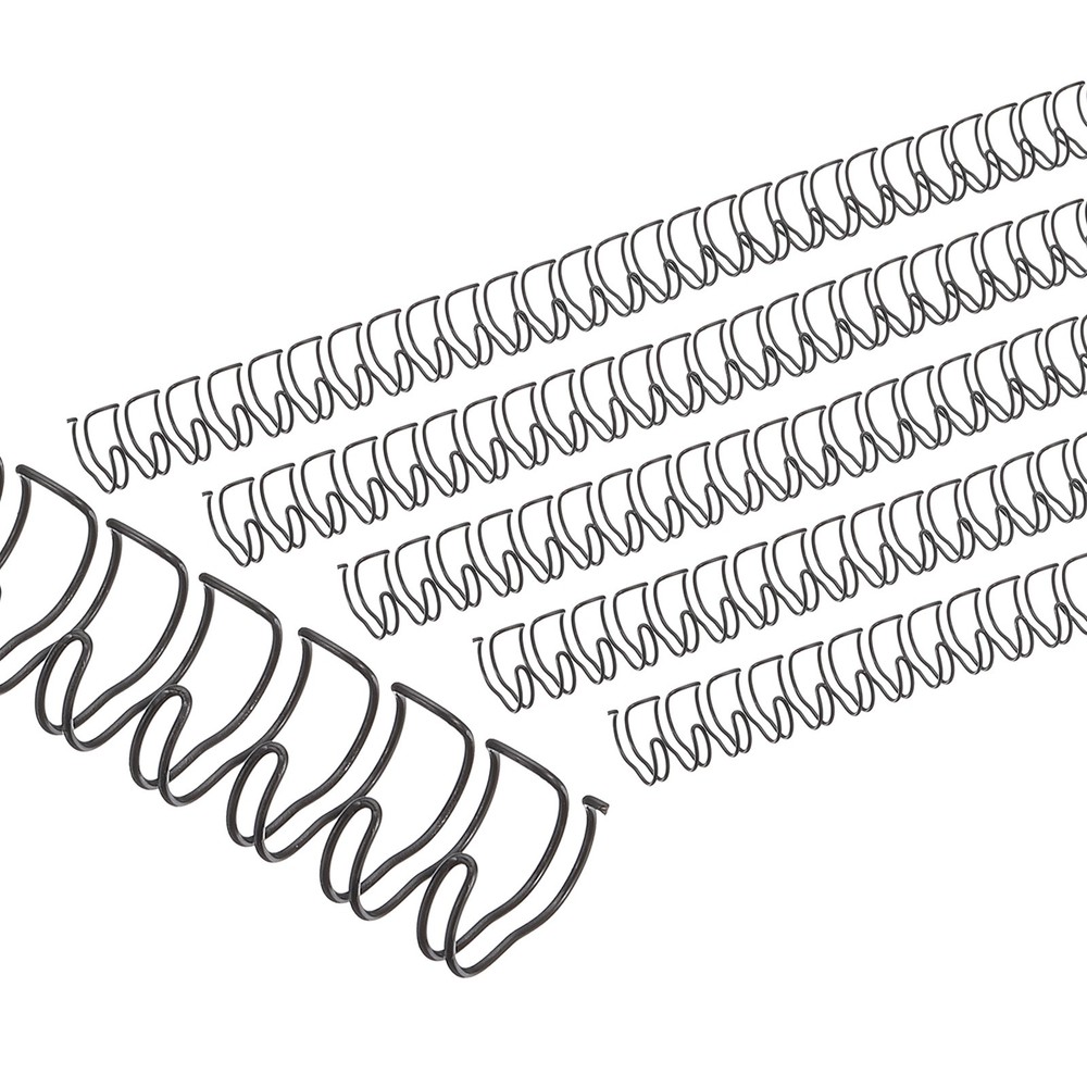 13mm (1/2″) Double Loop Wire Binding Combs, 100 Pcs, 3:1 Pitch, Black