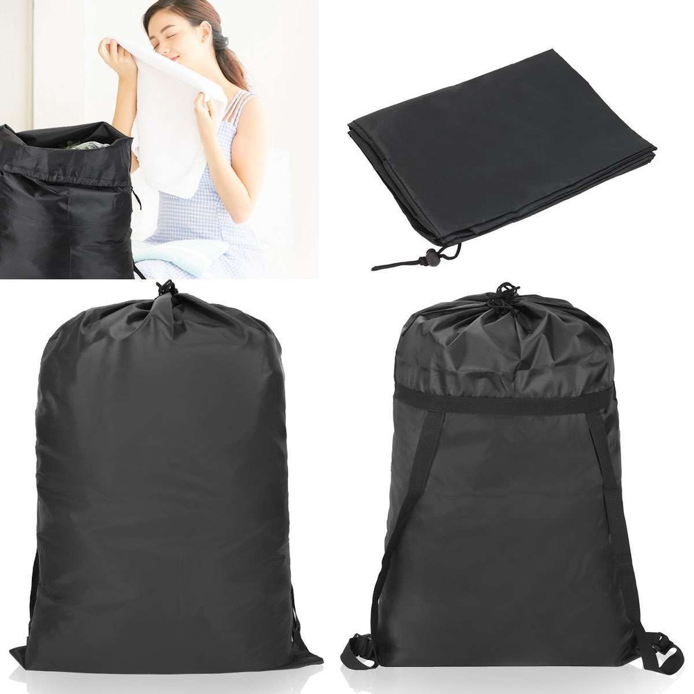 Large Laundry Bag Washing Clothes Storage Adjustable Strap Heavy Duty Drawstring
