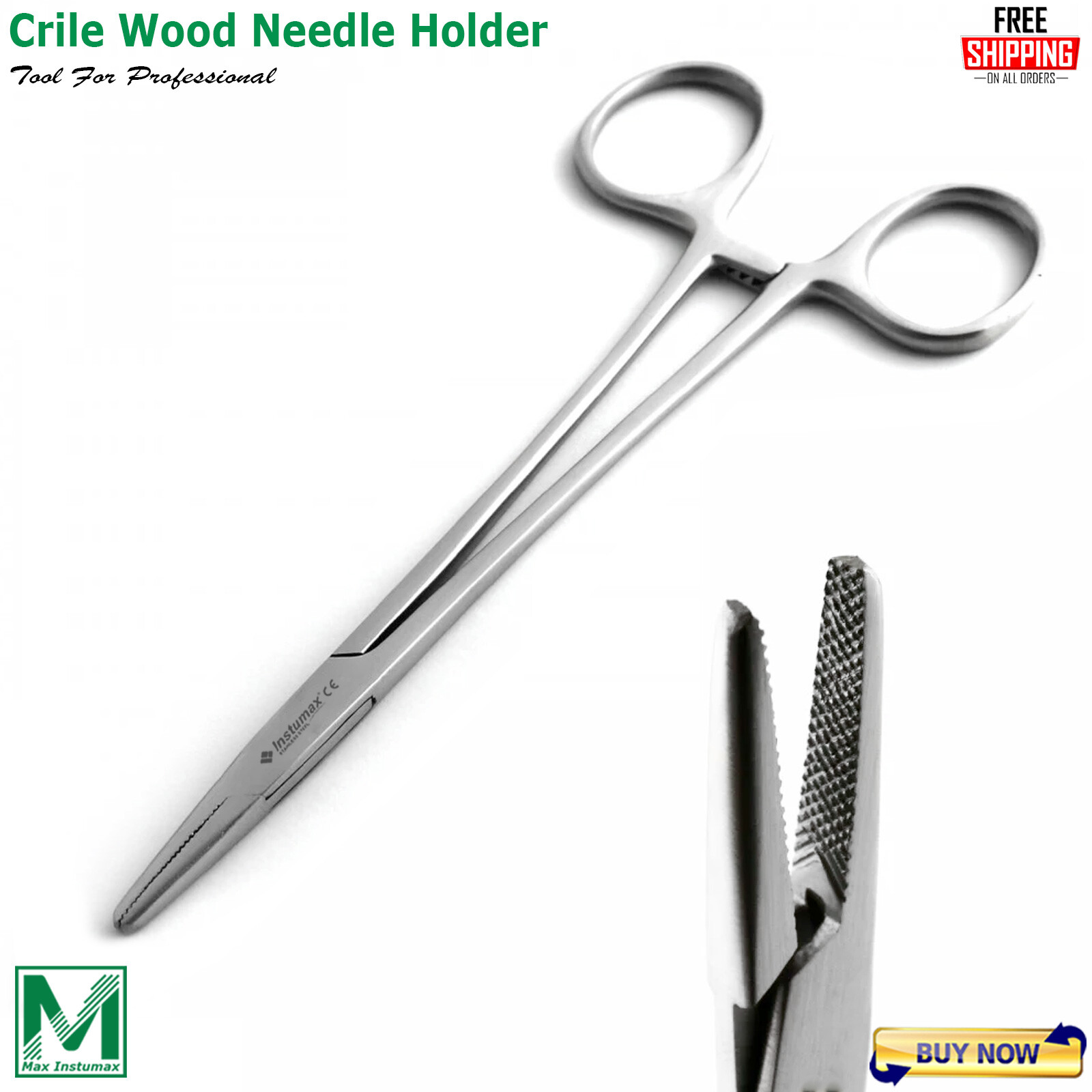 Surgical Crile-wood Needle Holder Suture Piercing Mayo Hegar Groove Serrated Lab