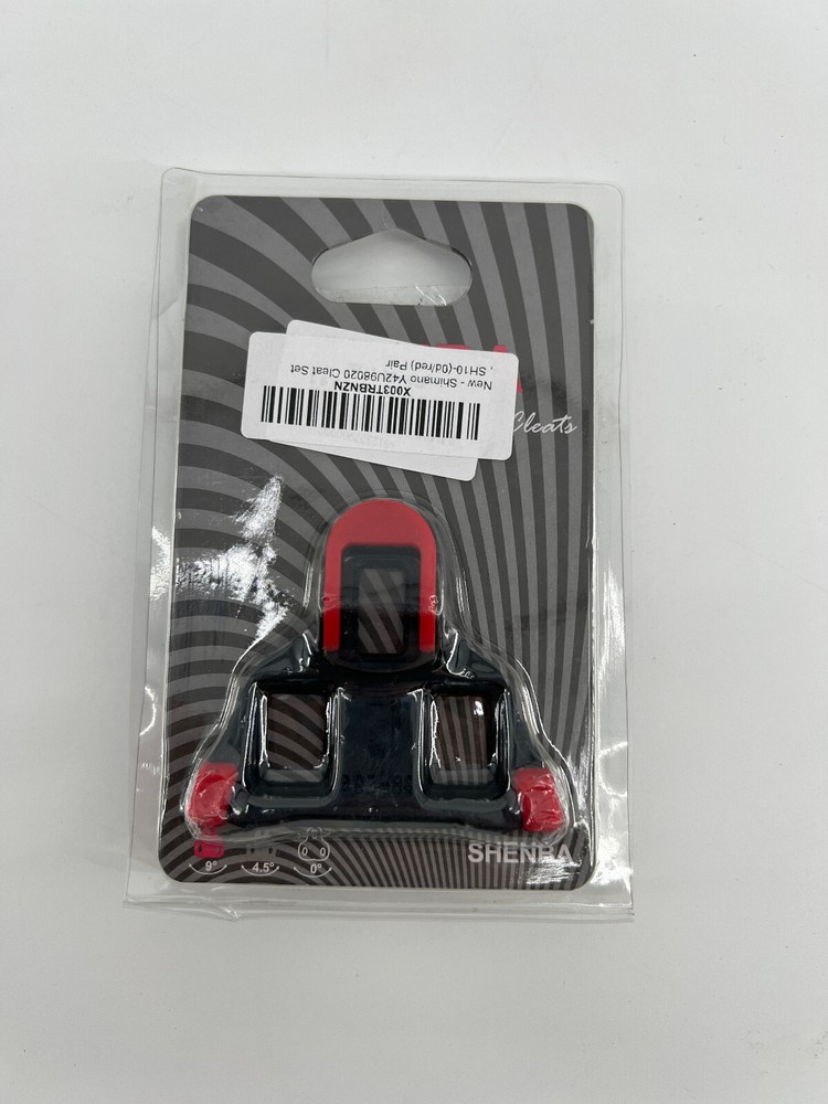 (1) Shenba Red & Black Cycling Cleat Set 9°