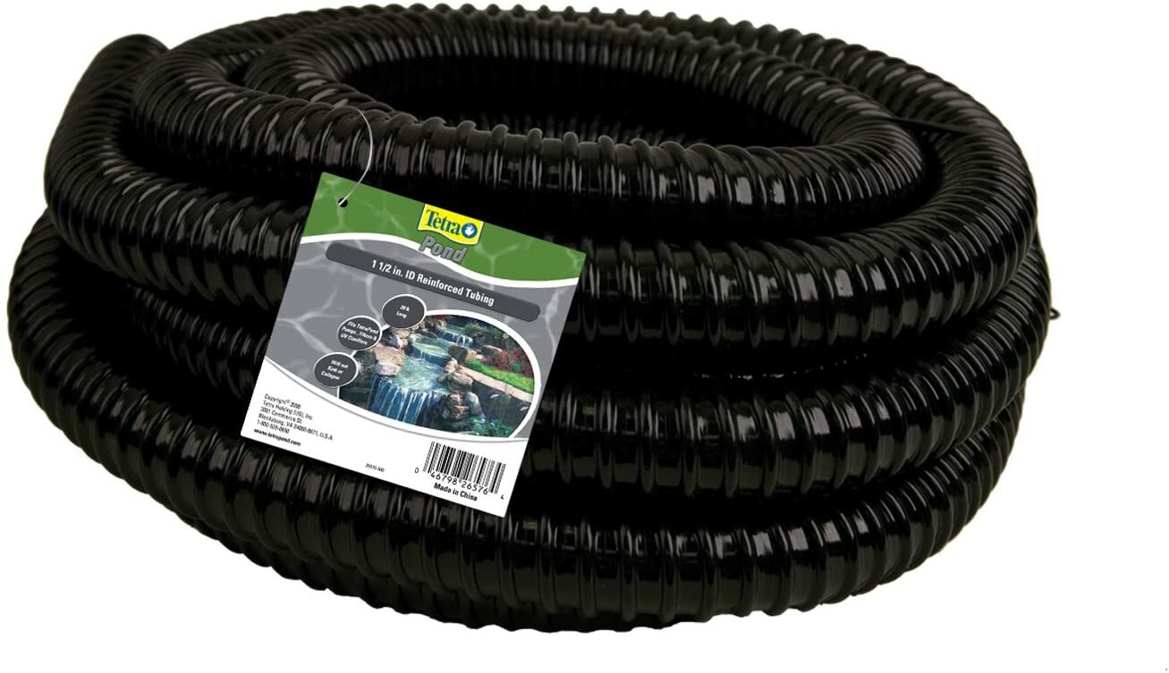 TetraPond 1-1/2" ID x 20 ft Pond Tubing, Metric Kink-Free Ribbed Hose- water use