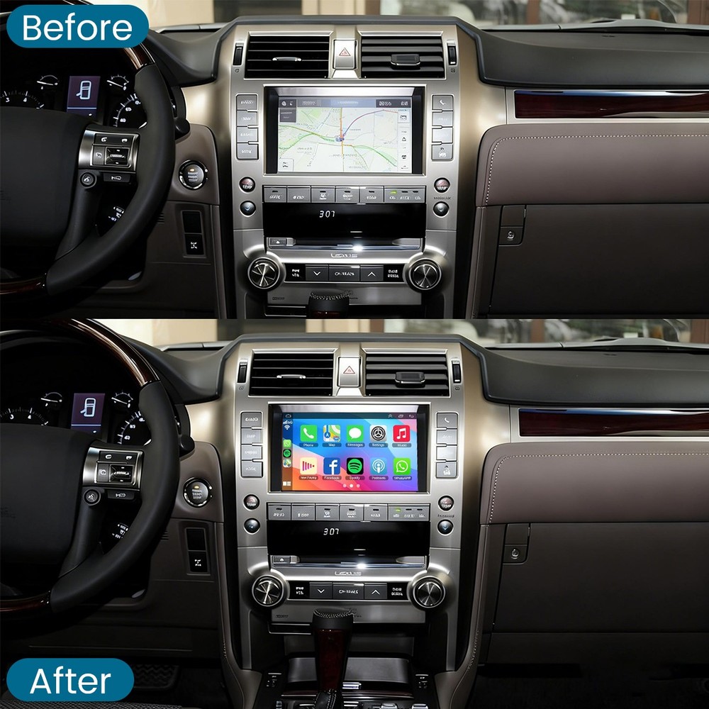 Wireless CarPlay Android Auto Retrofit Kit Decoder Box for Lexus GX460 2014-2021