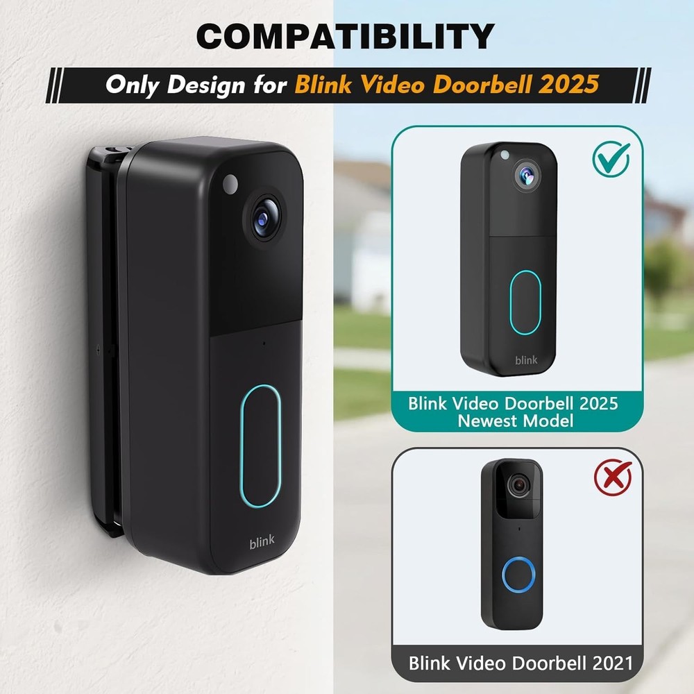 Adjustable Angle Mount for Blink Video Doorbell - Durable ABS Design