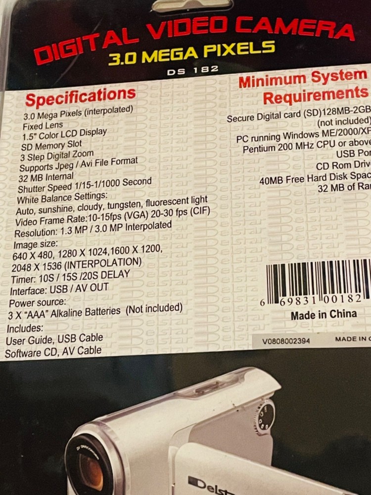 Delstar DS182 Handheld Digital Video Camcorder Complete