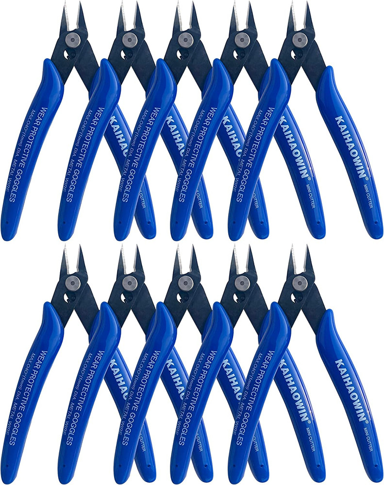 Small Wire Cutters 10 Pack- 170 Wire Flush Cutters Wire Clippers Nippers Clean