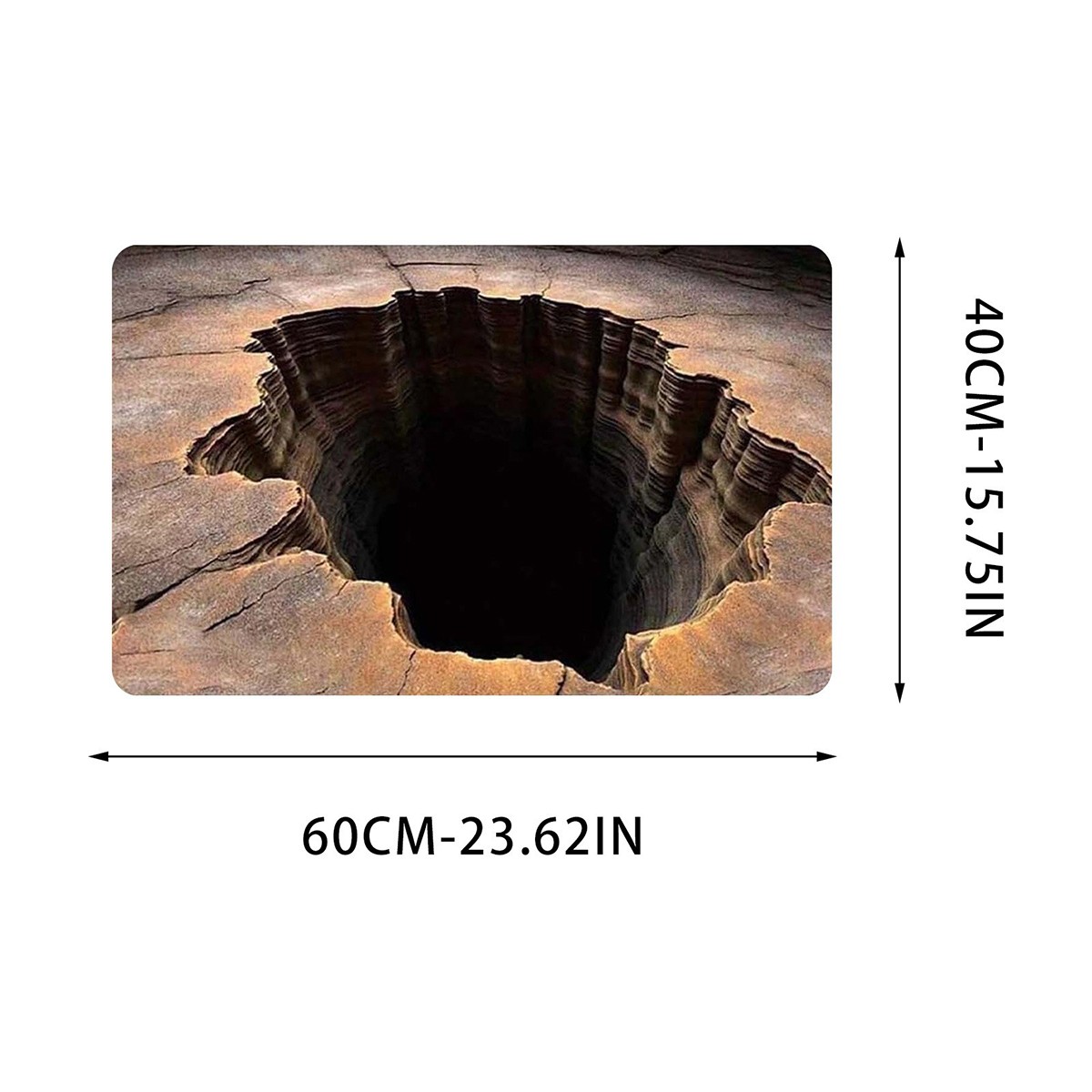 Design 3D Rugs Optical Illusion Hole For Door Entrance Bath and Stair Zones