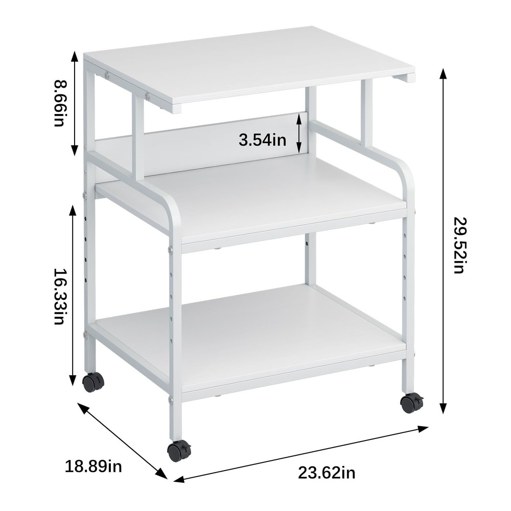 Large Printer Stand with Storage Shelf, 23.6" W x 18.9" D Printer C... Fast Ship