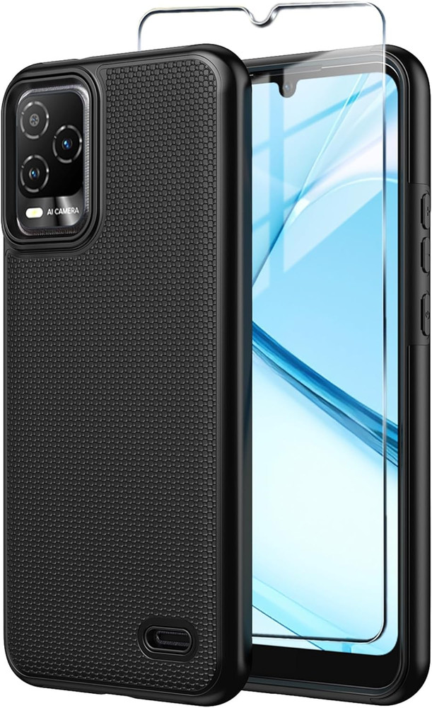 For BLU View 5 Pro Phone Case with Tempered Glass Screen Protector,Dual Layer...