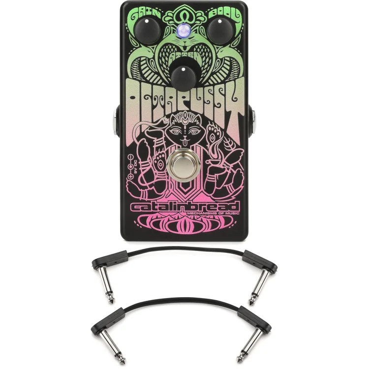 Catalinbread Octapussy Octave Fuzz Pedal with EBS Flat Patch Cables -