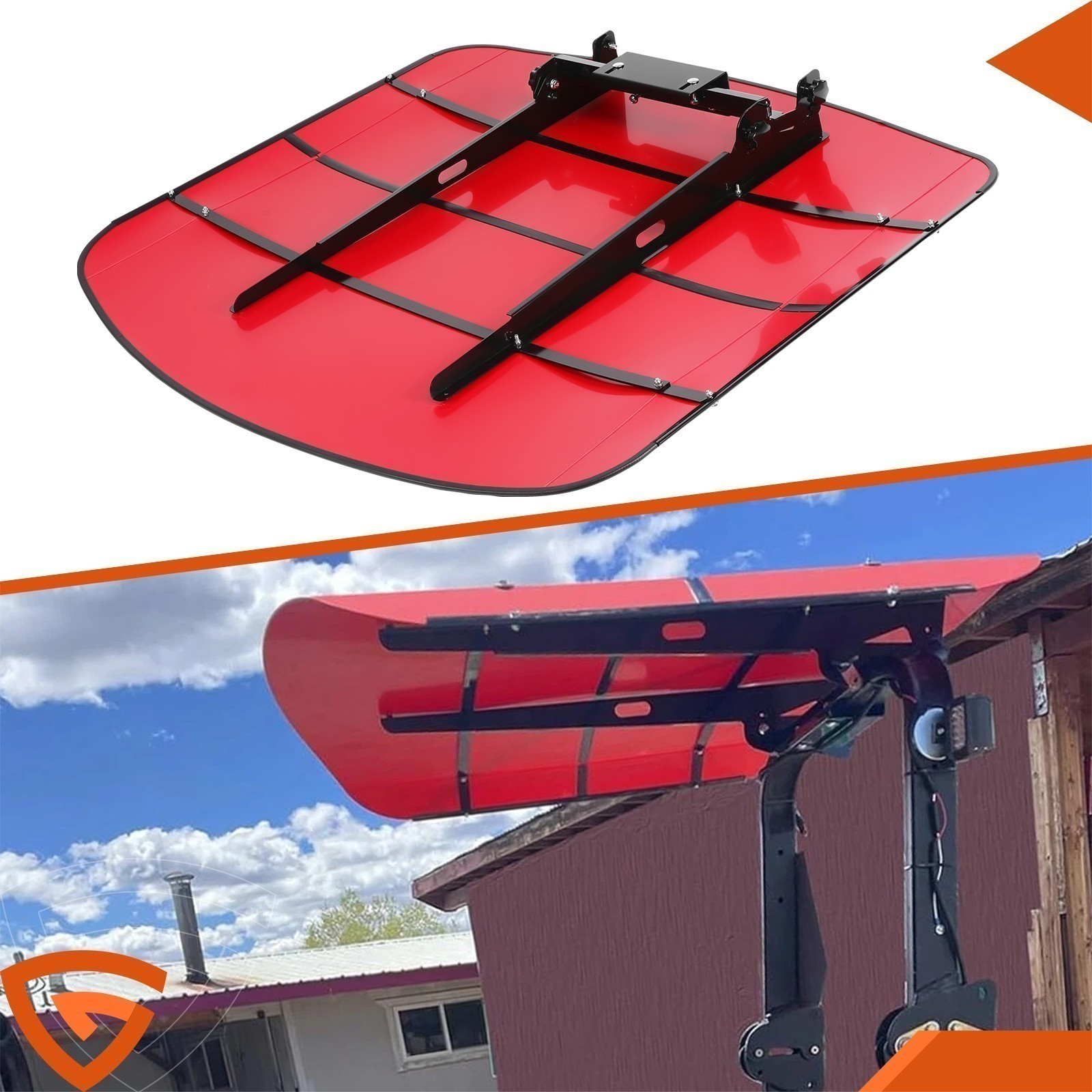 Sun Shield Tuff Top Tractor Canopy For 2" x 2" or 2" x 3" ROPS 48" X 52"-Red