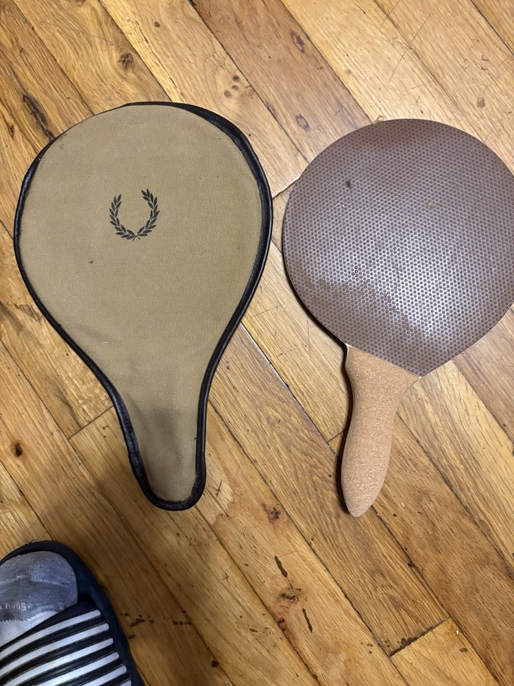 Two Fred Perry Table Tennis Paddles with Protective Case