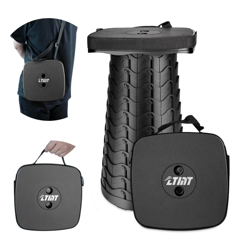 Upgraded Square Folding Stool, Max Load Capacity 485lbs, Portable Collapsible...