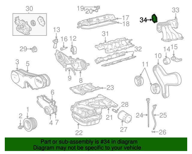 2004-2010 Toyota INTAKE MANIFOLD PLENUM GASKET GENUINE OEM PART 17176-20020