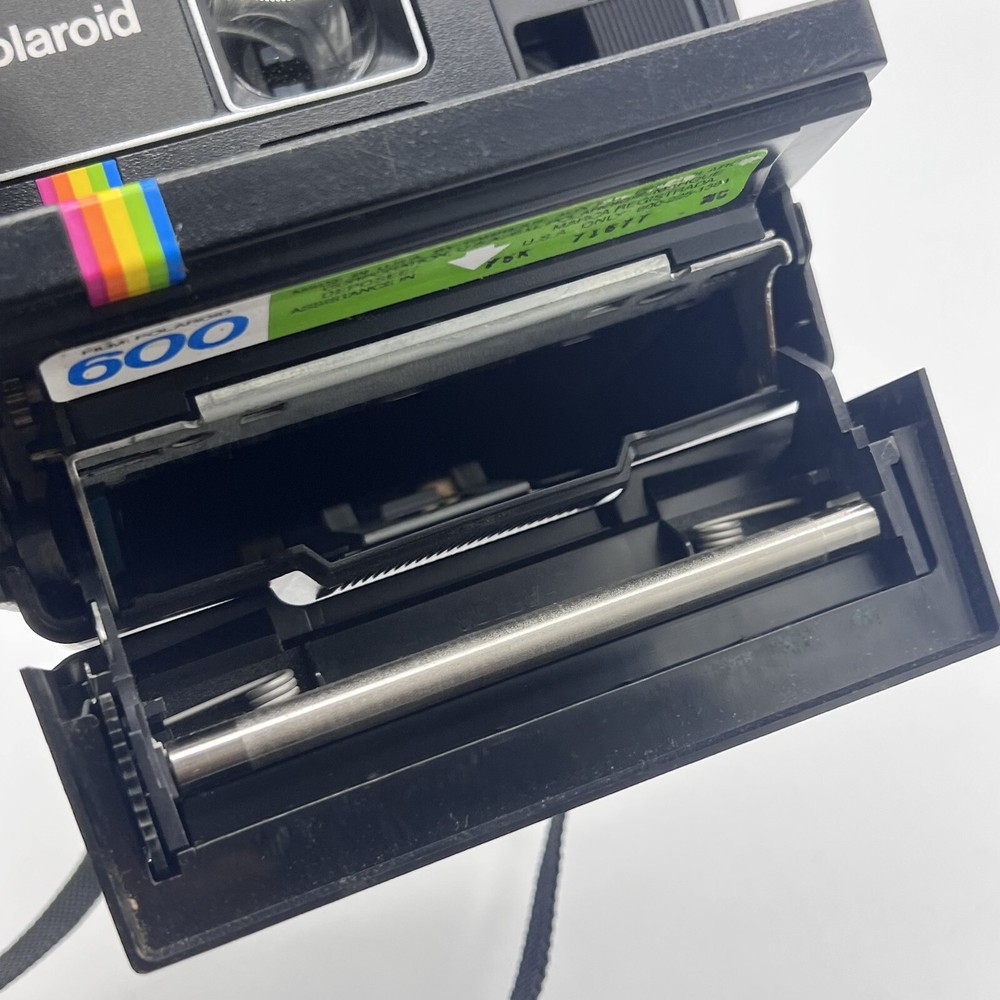 Polaroid One Step 600 Land Camera Rainbow w/Strap UNTESTED