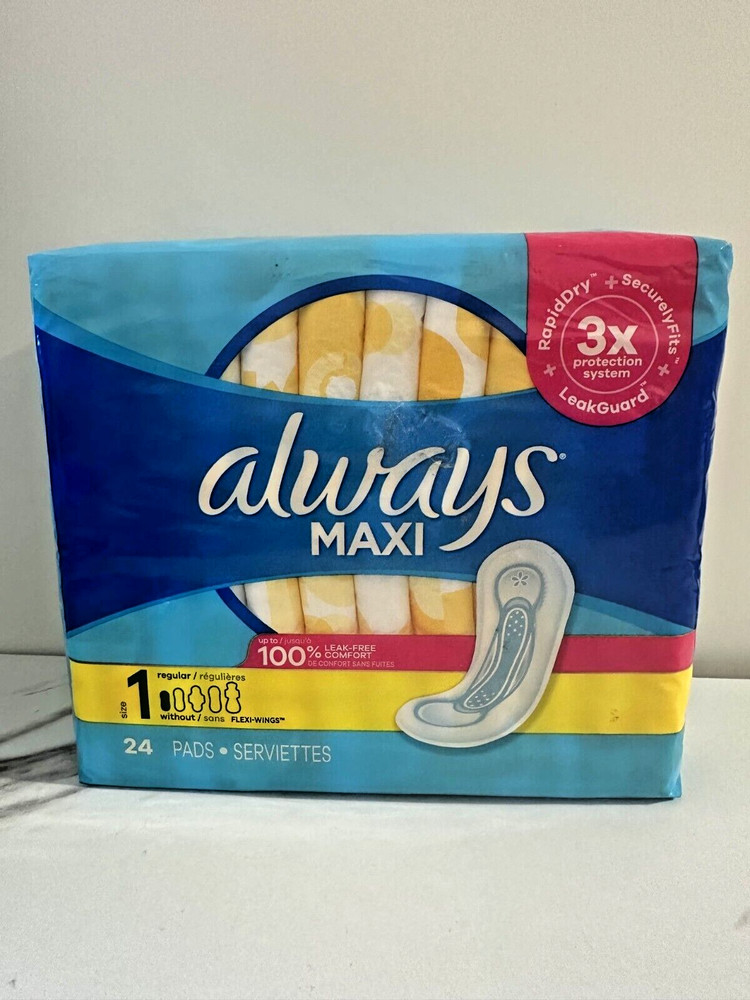 Always Maxi Size 1 Regular Without Wings 24 Pads