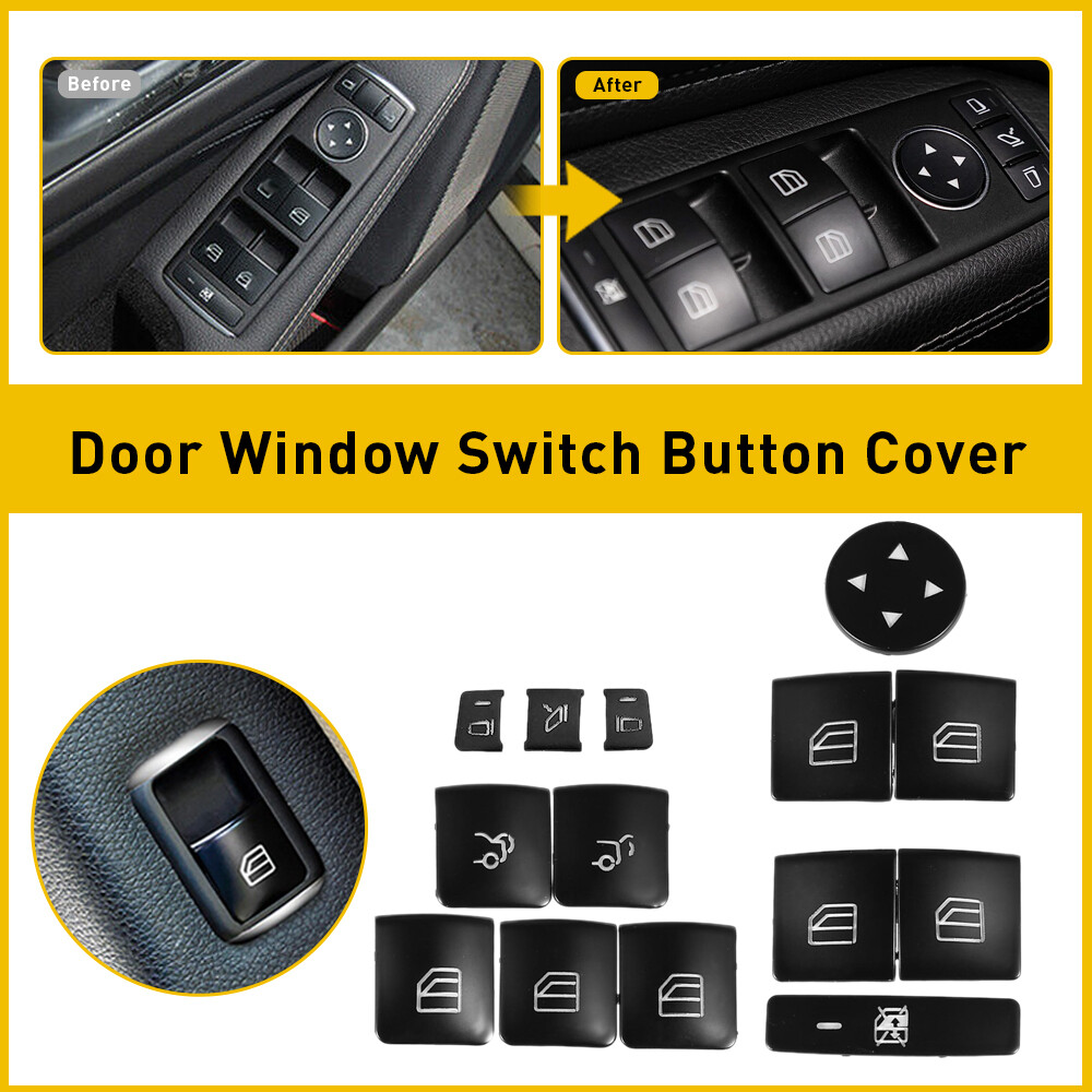 For Mercedes-Benz E350 2010-2015 Inner Door Window Switch Button 14pc Cover Trim