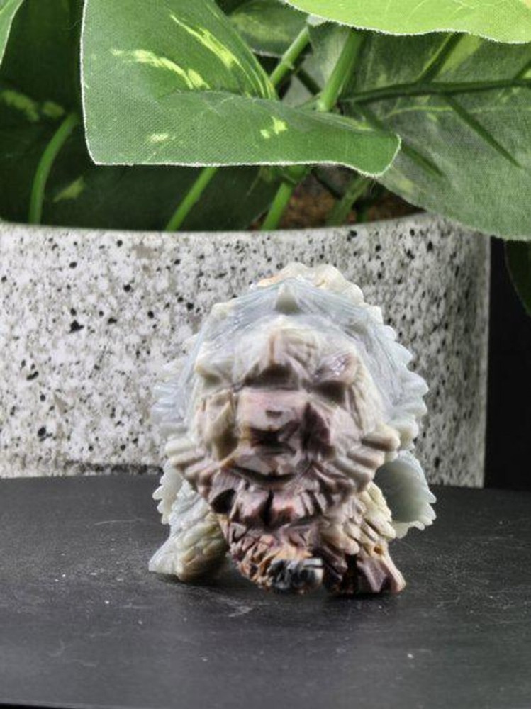 NATURAL AMAZONITE CARVED SNAPPING TURTLE TORTOISE