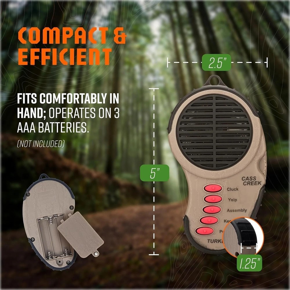 Ergo Call, Handheld Electronic Hunting Call, Compact Design, 5 Authentic Call...