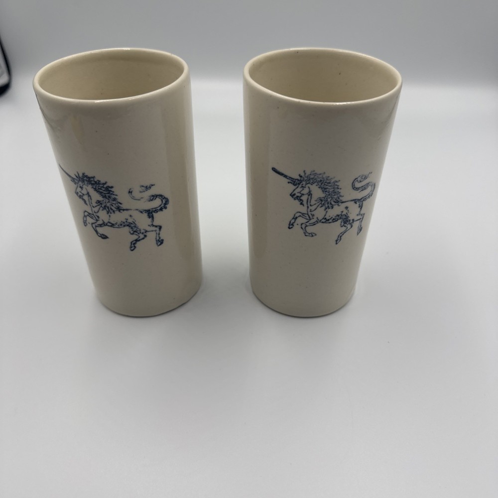 Ceramic Cups With Unicorns Set Of 2
