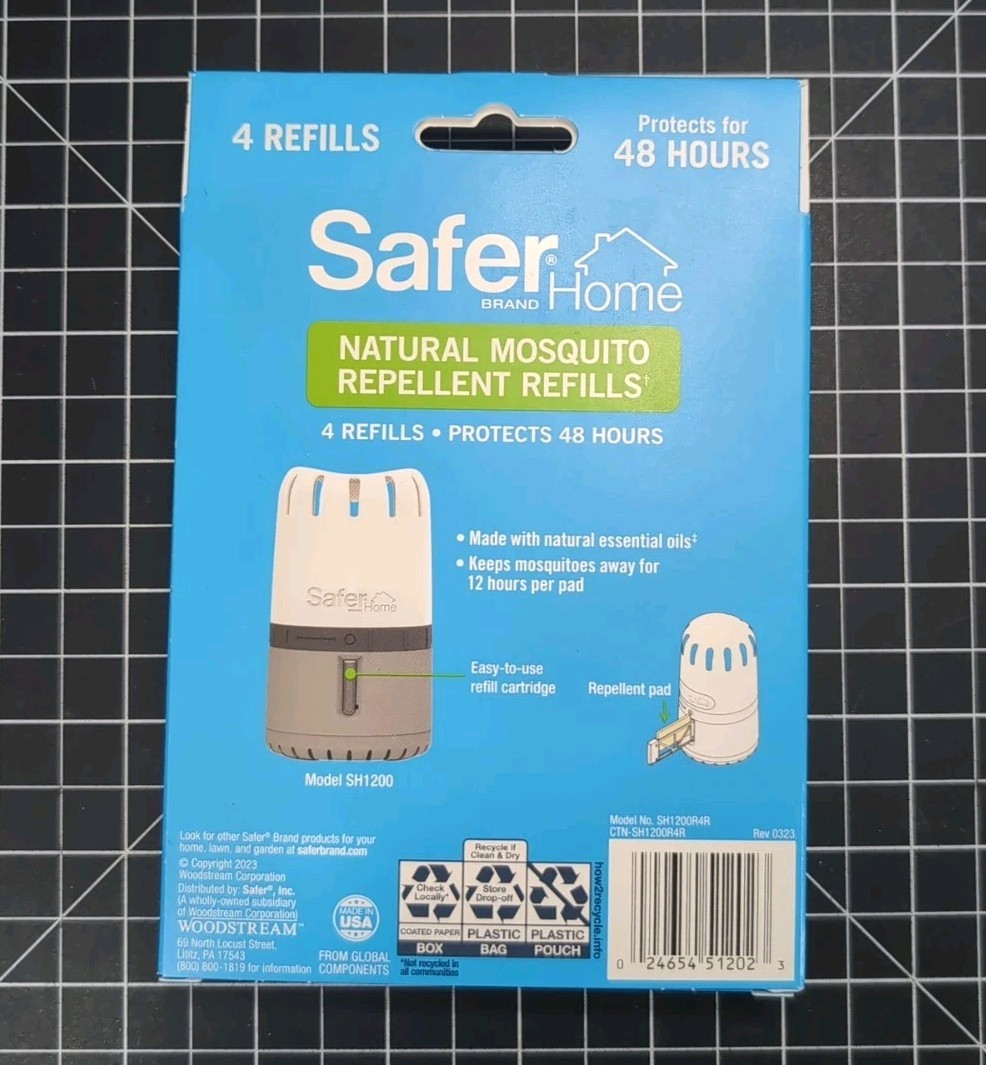 Safer Home SH1200R4R Natural Mosquito Repellent Refills - 4 Refills Included
