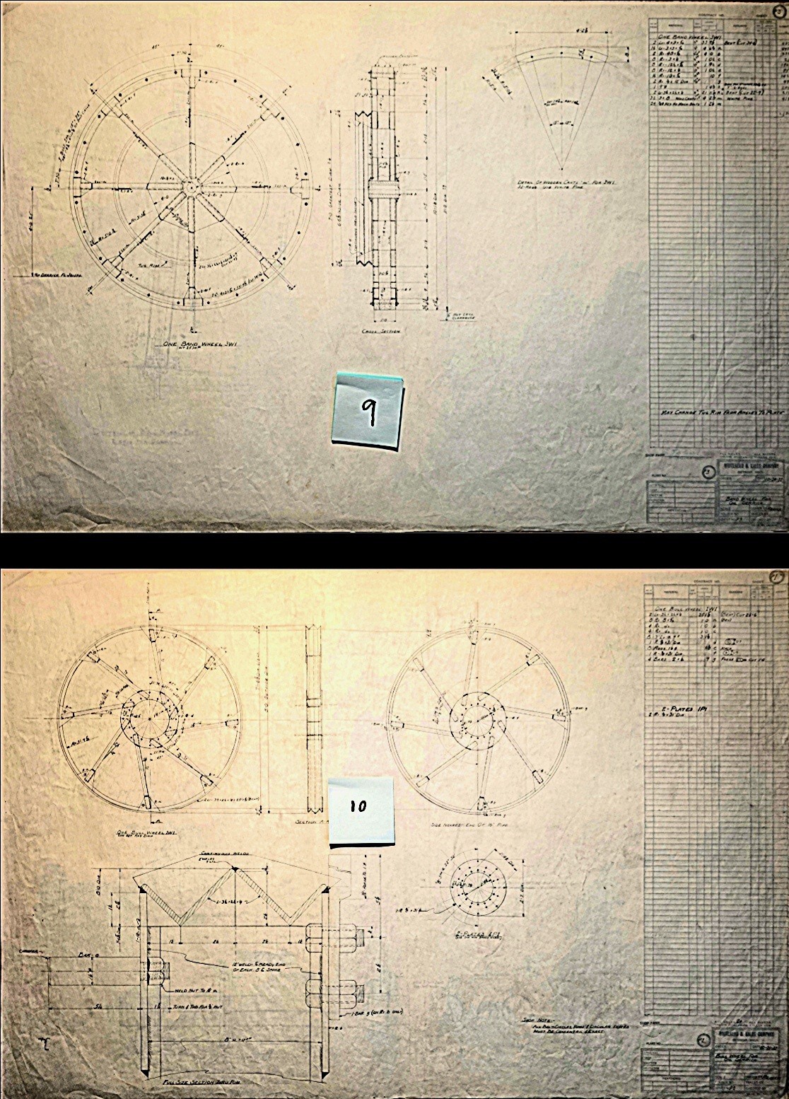 Original 1930's Industrial OIL DERRICK Technical drawings, Diazo/Blueprint LOT